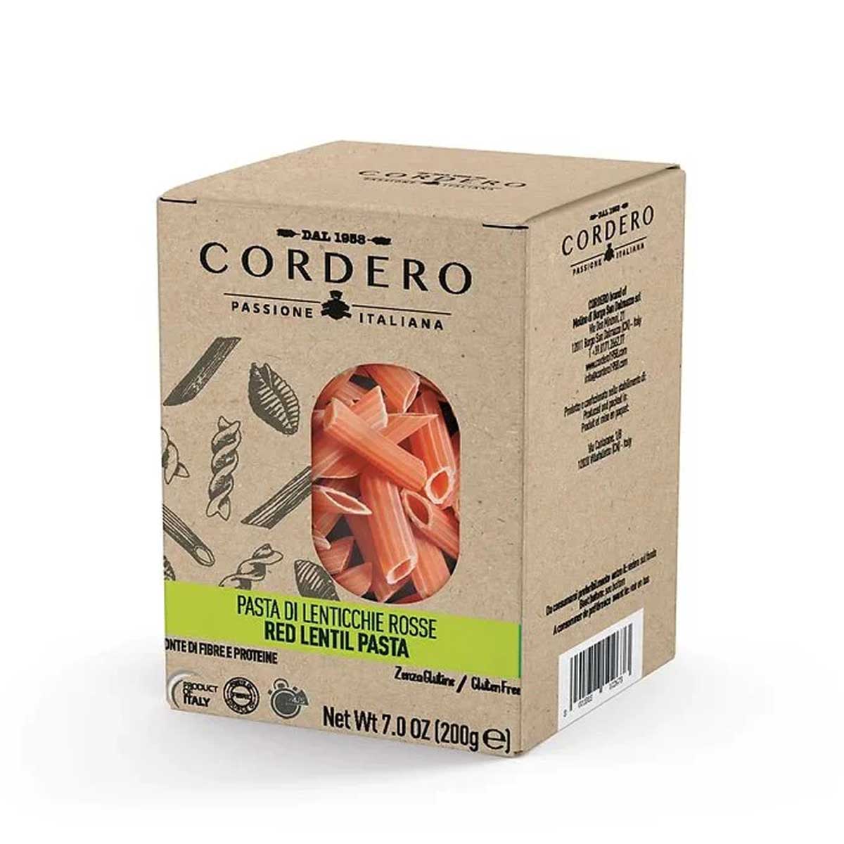 Gluten Free Red Lentil-Pasta-Penne-Cordero